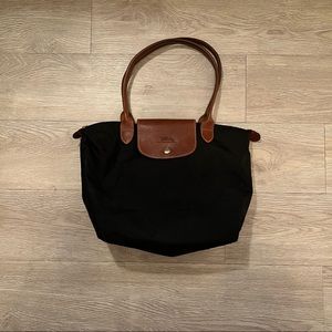 Longchamp Small Black Bag 14” across 9” height